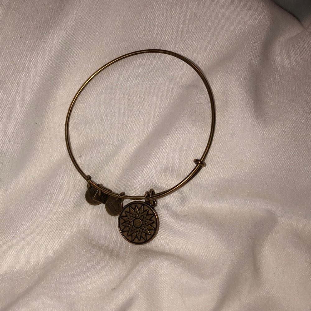 Gold sunflower Alex and ani bangle